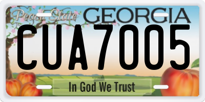 GA license plate CUA7005