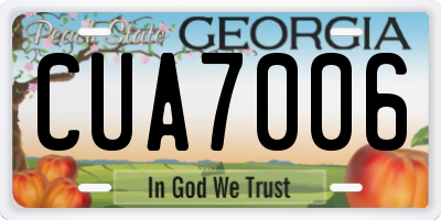 GA license plate CUA7006