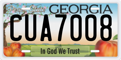 GA license plate CUA7008