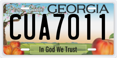 GA license plate CUA7011
