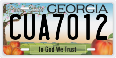 GA license plate CUA7012