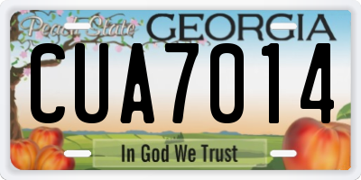 GA license plate CUA7014