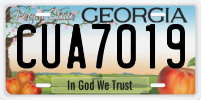 GA license plate CUA7019