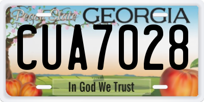 GA license plate CUA7028