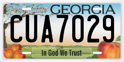 GA license plate CUA7029