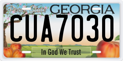 GA license plate CUA7030