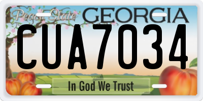 GA license plate CUA7034