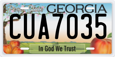 GA license plate CUA7035