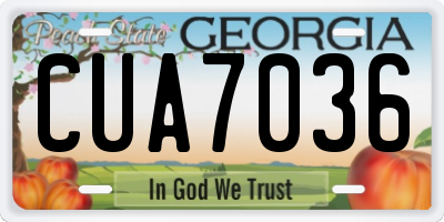 GA license plate CUA7036