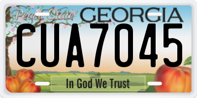 GA license plate CUA7045