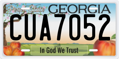 GA license plate CUA7052