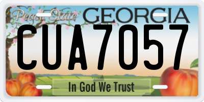 GA license plate CUA7057