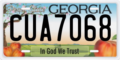 GA license plate CUA7068