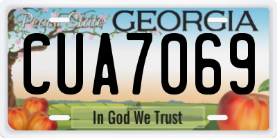 GA license plate CUA7069