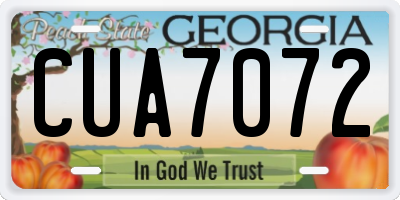 GA license plate CUA7072