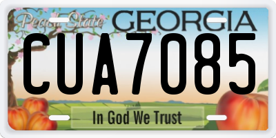 GA license plate CUA7085