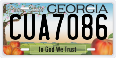 GA license plate CUA7086