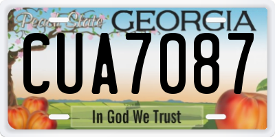GA license plate CUA7087