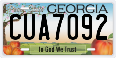 GA license plate CUA7092