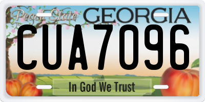 GA license plate CUA7096