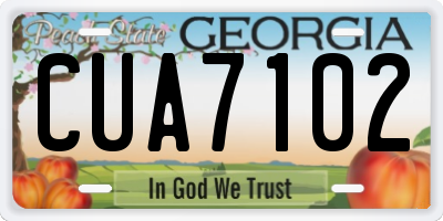 GA license plate CUA7102