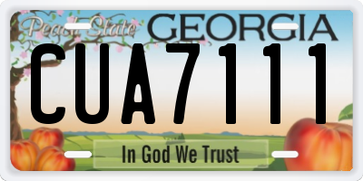GA license plate CUA7111