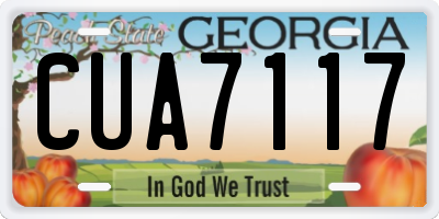 GA license plate CUA7117