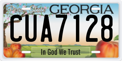GA license plate CUA7128