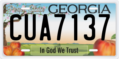 GA license plate CUA7137