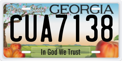 GA license plate CUA7138