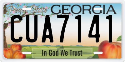 GA license plate CUA7141