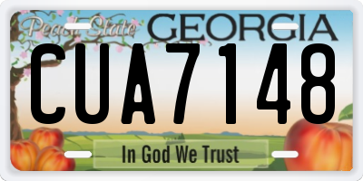 GA license plate CUA7148