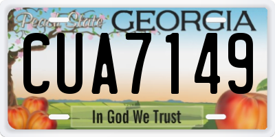 GA license plate CUA7149