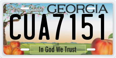 GA license plate CUA7151