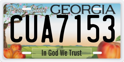 GA license plate CUA7153