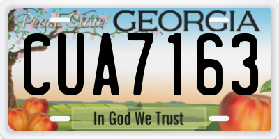 GA license plate CUA7163