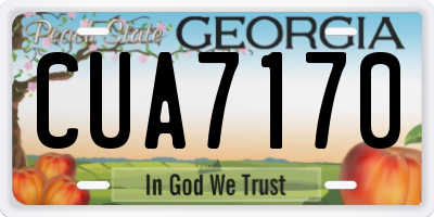 GA license plate CUA7170