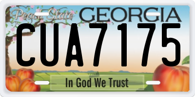 GA license plate CUA7175