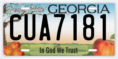 GA license plate CUA7181