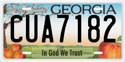GA license plate CUA7182