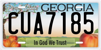 GA license plate CUA7185