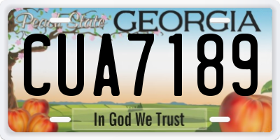 GA license plate CUA7189