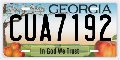GA license plate CUA7192