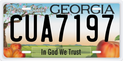 GA license plate CUA7197