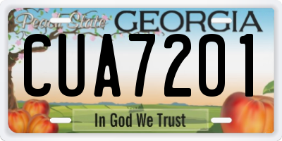 GA license plate CUA7201