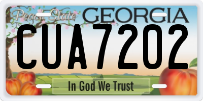 GA license plate CUA7202