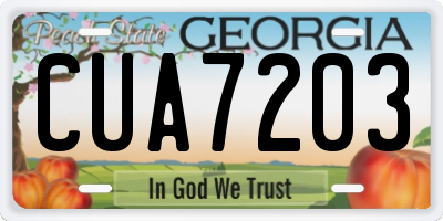 GA license plate CUA7203