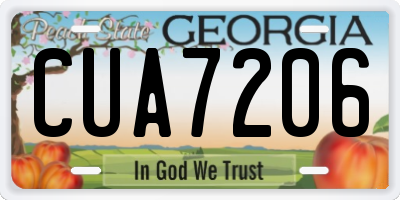 GA license plate CUA7206