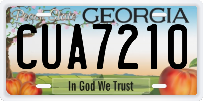 GA license plate CUA7210