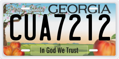 GA license plate CUA7212